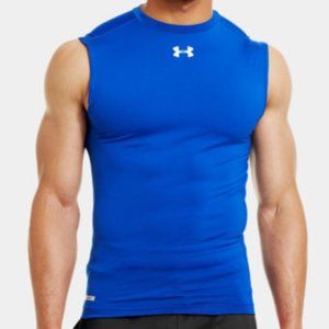 Under Armour Men’s Heat Gear Blue Sleeveless Compression Tank